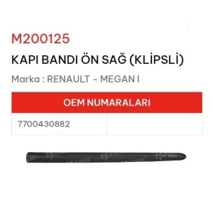KAPI BANDI ÖN SAĞ KLIPSLI MEGANE I
