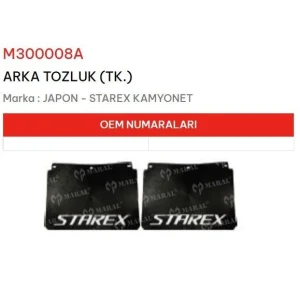 ARKA TOZLUK TK. STAREX KAMYONET