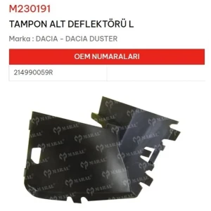 TAMPON ALT DEFLEKTÖRÜ SOL DACIA DUSTER