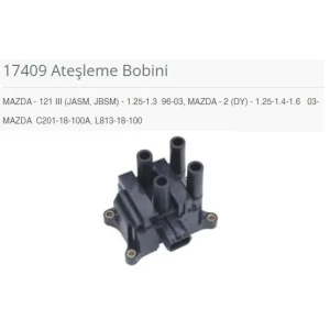ATEŞLEME BOBİNİ MAZDA - 121 III JASM. JBSM - 1.25- 1.3 96-03. MAZDA - 2 DY - 1.25-1.4-1.6 03-