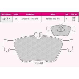 FREN BALATASI ÖN MERCEDES W 210 KASA E 200-E220-E230-250- E300 95- 21664