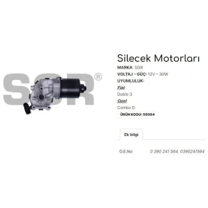 SİLECEK MOTORU DOBLO 3 263 - OPEL COMBO D 390241564