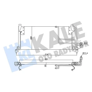 KLİMA RADYATÖRÜ OPEL COMBO CORSA B 1.2 1.4 1.7D 93 <01 - CHEVROLET CORSA PICK-UP 1.4GLS 94<97 1.0 97<02 KURUTUCUSUZ BRAZING AL/AL 631×368X20 AL/AL 631×368X20