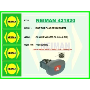 DORTLU FLASOR DUGMESI CLIO II EM-SYMBOL 98 >(8 FIS)