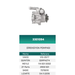DİREKSİYON POMPASI HİDROLİK POLO 1.4- 16V HATTAT/HEMA