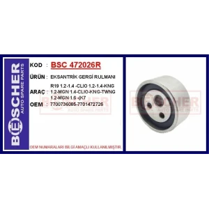 EKSANTRİK GERGİ RULMANI R19 1.2-1.4 -CLIO 1.2-1.4-KNG 1.2-MGN 1.4-CLIO-KNG-TWNG 1.2-MGN 1.6 -(K7M) küçük rulman