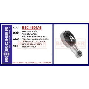 MOTOR KULAĞI (TAKOZU) ARKA P207-P305-P306-P307-P301-P309-P407-C3 PICASSO-C3 II-DS3-CITROEN C-ELYSEE