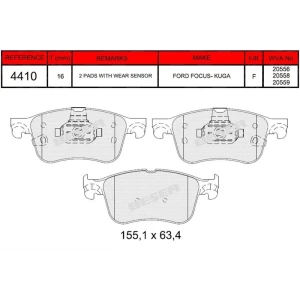 FREN BALATASI ÖN FORD FOCUS IV (HN) - FOCUS IV SALOON - FOCUS IV TURNIER -KUGA III 2018- 20556-20558-20559
