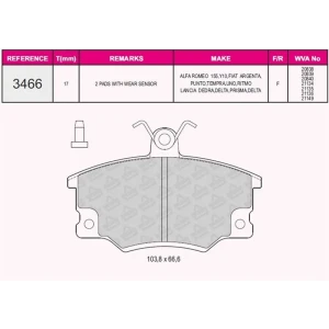 FREN BALATASI ÖN FIAT TEMPRA -TIPO 2.0 - ALFA ROMEO 145-146 81-83 20838