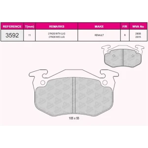 FREN BALATASI ARKA RENAULT CLIO 1.7-1.8 & ESPACE 16V SAFRANE 3.0İ 91- 20315