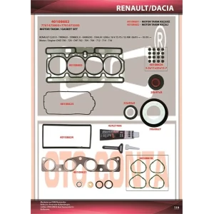 RENAULT CLİO II 1200CC 16 V FULL TAKIM OTOCONTA TEFLON KEÇELİ SUBAP LASTİKLİ D4D 700 720-D4F 702-704