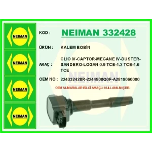 KALEM BOBİN CLIO IV-CAPTOR-MEGANE IV-DUSTER-SANDERO-LOGAN 0.9 TCE-1.2 TCE-1.6 TCE