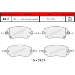 FREN BALATASI ÖN YENİ FİAT EGEA HB-SEDAN-SW 2020 SONRASI ÖN DİSK 2015- 26451 - 26452 - 26453