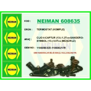 TERMOSTAT (KOMPLE) CLIO 4-CAPTUR (13-) 1.2Tce-SANDERO-SYMBOL (13-) 0.9Tce (MÜŞÜRLÜ)