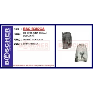 DIŞ DİKİZ AYNA SİNYALİ TRANSİT V.363 2019-BEYAZ SAĞ