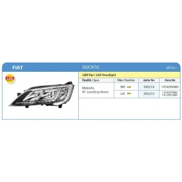 FIAT DUCATO PEUGEOT BOXER CITROEN JUMPER 2014/ LED FAR SAĞ KROM ÇERÇEVELI BALLAS HARIC