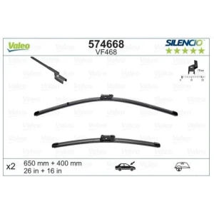 SİLENCİO X-TRM FLAT BLADE (MUZ TİPİ) SİLECEK VM468 (X2) (650+400 MM) PEUGEOT PARTNER 2 (08 - ) , CITROEN BERLINGO 2 (08 - )