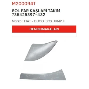 FAR ÇITASI SOL TAKIM DUCATO III BOXER JUMPER III