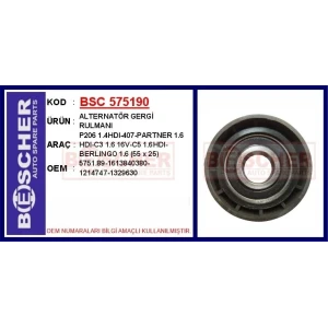 ALTERNATÖR GERGİ RULMANI P206 1.4HDI-407-PARTNER 1.6 HDI-C3 1.6 16V-C5 1.6HDI-BERLINGO 1.6 (55×25)
