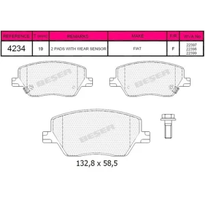 FREN BALATASI ÖN FIAT EGEA 1.4-1.6-1.3 MULTİJET – 1.6 D MULTİJET 22397