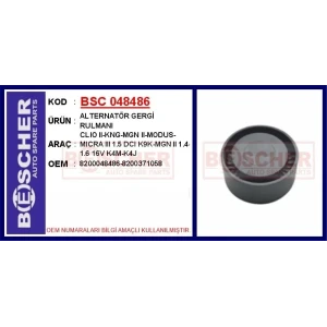 ALTERNATÖR GERGİ RULMANI CLIO II-KNG-MGN II-MODUS-MICRA III 1.5 DCI K9K-MGN II 1.4-1.6 16V K4M-K4J