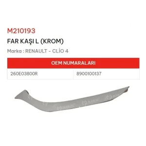 FAR KAŞI SOL KROM CLİO IV