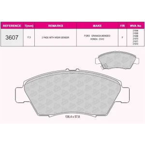 FREN BALATASI ÖN HONDA CIVIC CRX-COUPE VTECH 16V 1.6 87-91 21694
