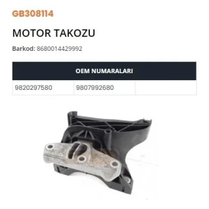 MOTOR TAKOZU 308 III-3008-508 II-5008-DS4-DS7-BERL INGO-PARTNER-RIFTER 1.5-1.6 BLUE HDI-1.6 THP
