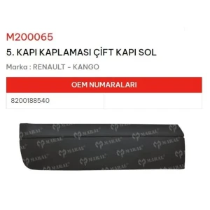 BAGAJ KAPAK PLASTİĞİ BESINCI KAPI BANDI IKI KAPILI SOL KANGOO YM