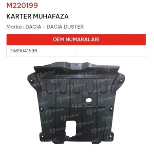 KARTER MUHAFAZA DACIA DUSTER