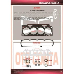 LAGUNA 1.8-2000 ÜST TAKIM CONTA KEÇELİ SİLİNDİR KAPAK CONTA STANDART SUBAP LASTİKLİ F3P-F3R