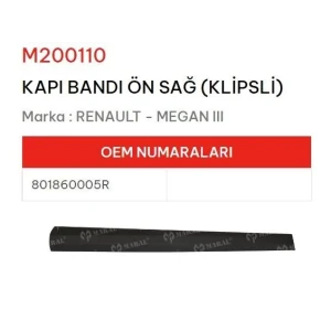 KAPI BANDI ÖN SAĞ KLIPSLI MEGANE III