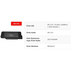 PLAKA LAMBASI YENİ MODEL MEGANE 4