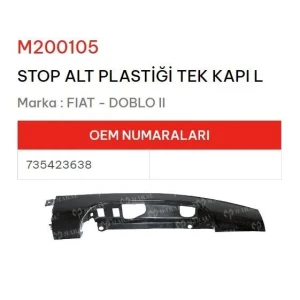 STOP ALT PLASTİĞİ SOL TEK KAPI DOBLO II