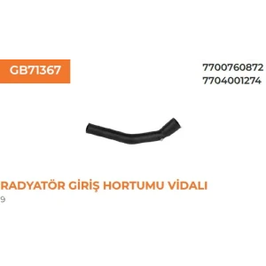 RADYATÖR HORTUMU ÜST R9 R11 R19 VİDALI