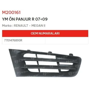 ÖN PANJUR SAĞ 07<09 MEGANE II