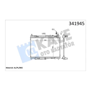 SU RADYATÖRÜ B M AX FIESTA VI TRANSIT COURIER B460 08 + AT-MT 350×538X16