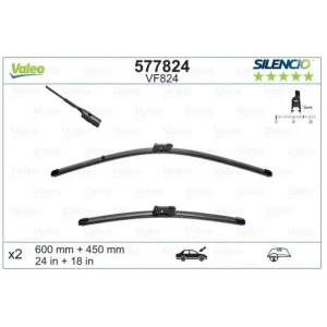 SİLENCİO X-TRM FLAT BLADE (MUZ TİPİ) SİLECEK VM824 (X2) (650+450 MM) SKODA OCTAVİA3