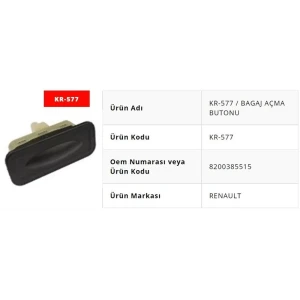 BAGAJ AÇMA BUTONU CLİO 3 HB