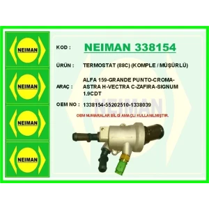 TERMOSTAT (88C) (KOMPLE / MÜŞÜRLÜ) ALFA 159-GRANDE PUNTO-CROMA-ASTRA H-VECTRA C-ZAFIRA-SIGNUM 1.9CDT