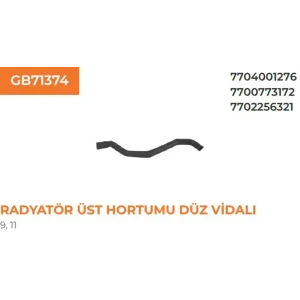 RADYATÖR HORTUMU ÜST DÜZ VIDAL R9