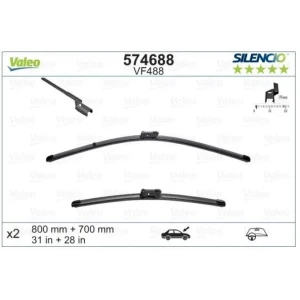 SİLENCİO X-TRM FLAT BLADE (MUZ TİPİ) SİLECEK VM484 (X2) (800+700 MM) PEUGEOT 3008, 5008