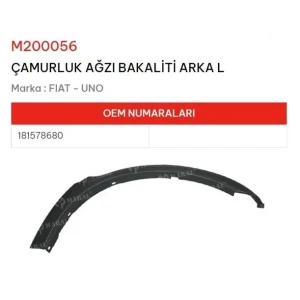 ÇAMURLUK ARKA SOL AGIZ PLASTİĞİ UZUN UNO SX