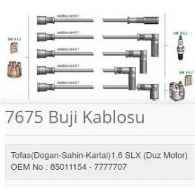BUJI KABLOSU + BOBIN KABLOSU DKS 1.6 SLX DÜZ MOTOR