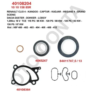 ALT TAKIM CONTA TEFLON KEÇELİ RENAULT CLİO 4 900CC 12 V -1.200CC 16 V TCE H5F 400-408-412 H4B 400-408-410