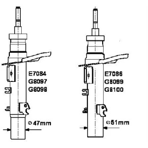 AMORTİSÖR ÖN SAĞ CITROEN C3 PİCASSO, PEUGEOT 207/207 CC/207 SW/207+