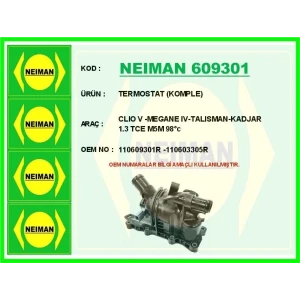 TERMOSTAT (KOMPLE) CLIO V -MEGANE IV-TALISMAN-KADJAR 1.3 TCE M5M 98°c