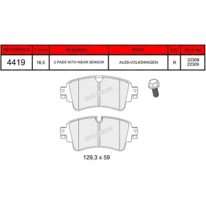 FREN BALATASI ARKA AUDI A4-A5-A6-A7-A8-Q5 /VOLKSWAGEN TOUAREG 2017 SONRASI ARKA DİSK BALATASI 2017- 22308-22309