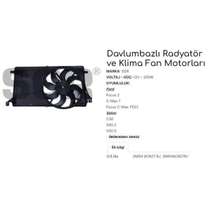 FAN MOTORU DAVLUMBAZLI FOCUS 2-CMAX 1-FOCUS CMAX TDCI - VOLVO C30-S40 2-V50 D 3M5H8C607RJ