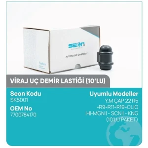 VİRAJ DEMİR UÇ LASTİĞİ Y.M ÇAP 22 R5 -R9-R11-R19-CLIO I-II-MGN I - SCN I - KNG